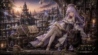 黄昏のバルコニーで星を詠む少女