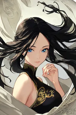 風に舞う龍紋の黒髪乙女