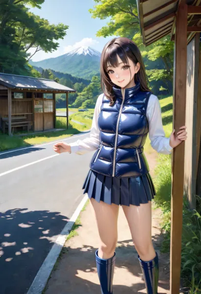 バスを待つJK