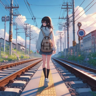 線路にて…
