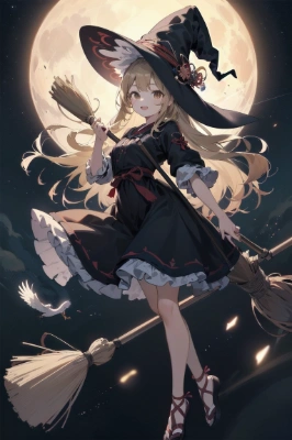 月夜のほうき売り