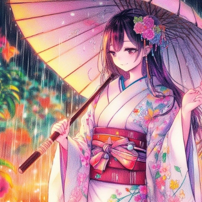 女子と和服