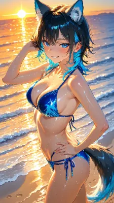 🐺🌊 ウル子「めっちゃ潮引いてるぞ！」←お前の水着もな