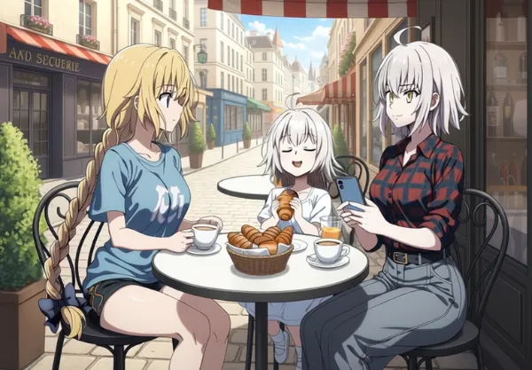 パリのカフェで楽しむジャンヌ3人組の動画