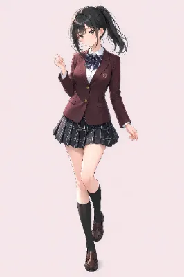 福井県立丸岡高等学校 ブレザー×スカート×リボン