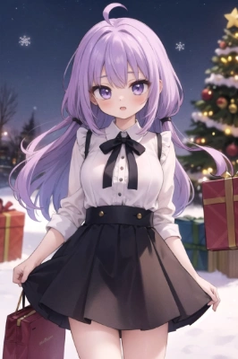 クリスマスプレゼントを買ってきた女の子