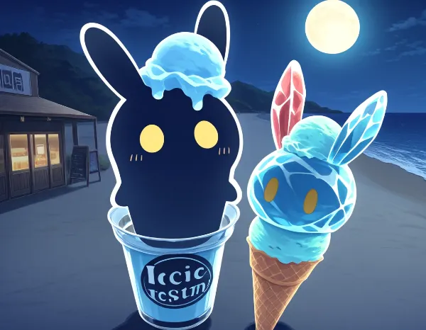 ヘタにゃんをアイスにする練習をするマックロウサウサ