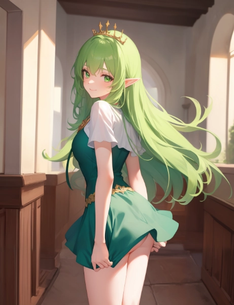 ミニスカ部屋着なエルフさん