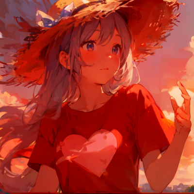 夕日に染まる麦藁