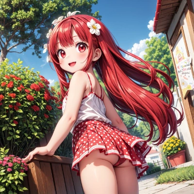 赤髪な娘のパンツ