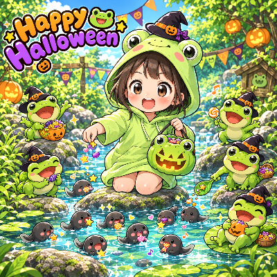 ハピハロ🎃(カエルちゃん達)10/31