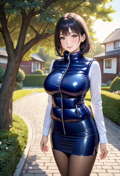 制服で通勤する巨乳OL