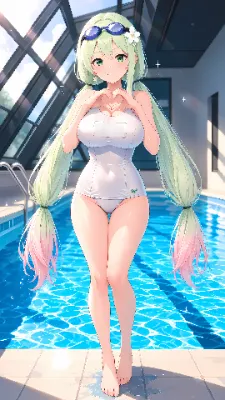 白いスク水のハート