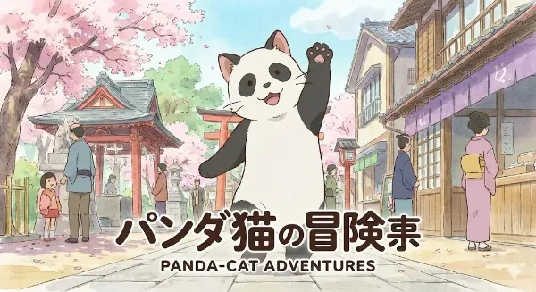 パンダみたいな白猫