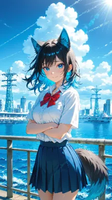 🐺 人工島 〜ウル子、海上都市の裏側を見る〜⚓