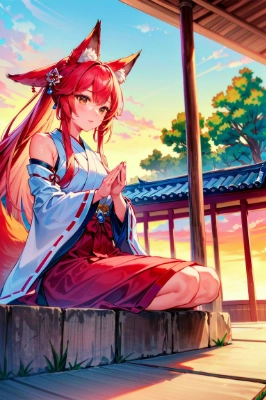 稲荷神社にて