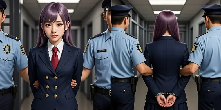女子高生由美逮捕連行