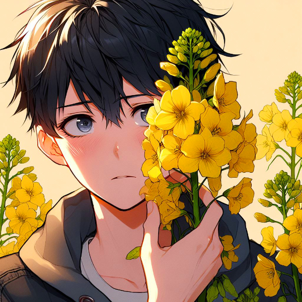 菜の花と黒髪短髪男性＊その2(4枚)