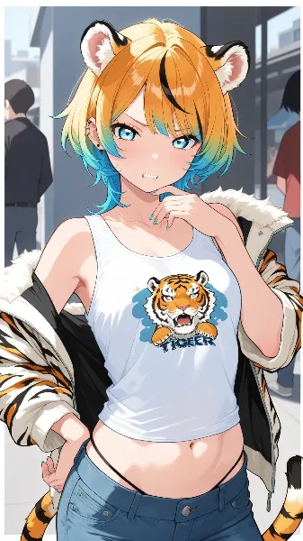 タンクトップ虎娘