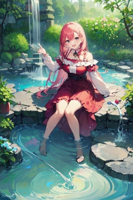 滝のある庭