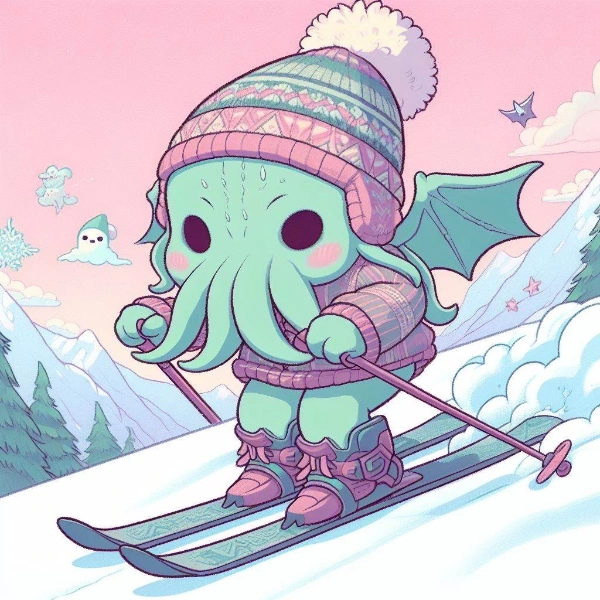 スキーをするクトゥルフたん