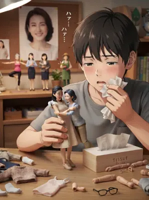 フィギュアで遊ぶ男の子