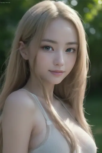 公園で佇む金色の髪の少女