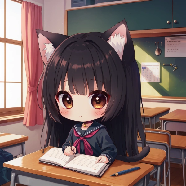 学校のちびにゃん