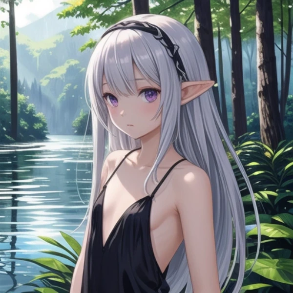 王女フィーナ、森の祈り前の沐浴