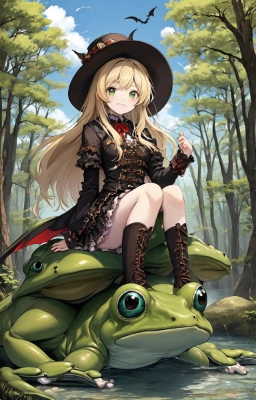 蛙に騎乗する魔王様