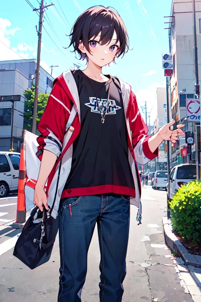 町の少年