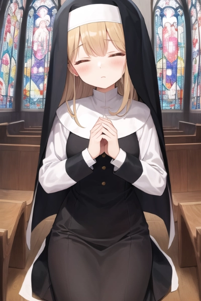 練習(神に祈る少女)