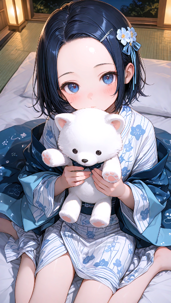 白クマのぬいぐるみと夏の夜の秘密