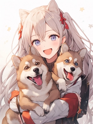 女の子とワンちゃん②