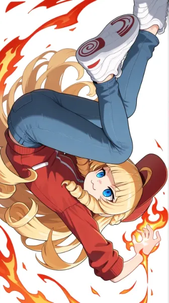 月面宙返り&炎のコマですわー！