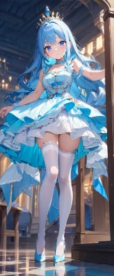 青いドレスがかわいいお姫様