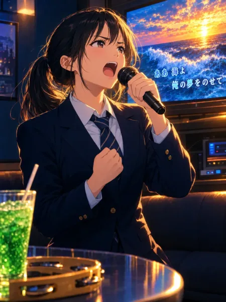 夕陽の波に夢を乗せて歌う