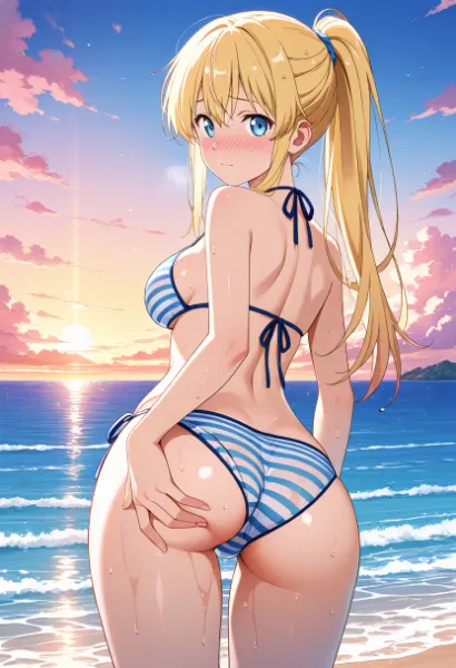 ストライプ水着