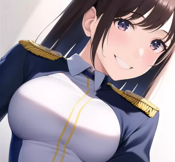 制服少女／笑顔