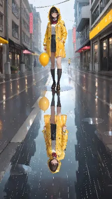 雨の街で浮かぶ黄色い夢