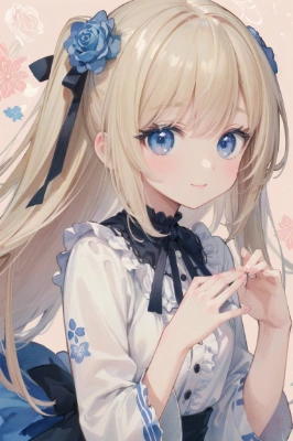 花と少女。