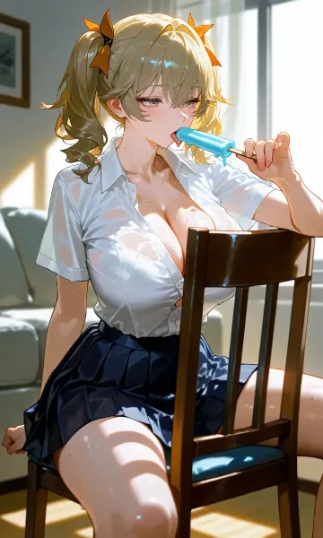 溶けるアイスと汗ばむ夏の午後
