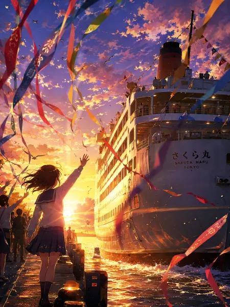 さくら丸の旅立ちと少女の別れ