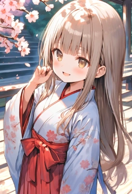 桜と巫女
