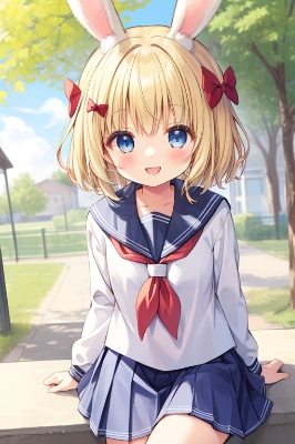 うさ耳ムスメ　リボン付き