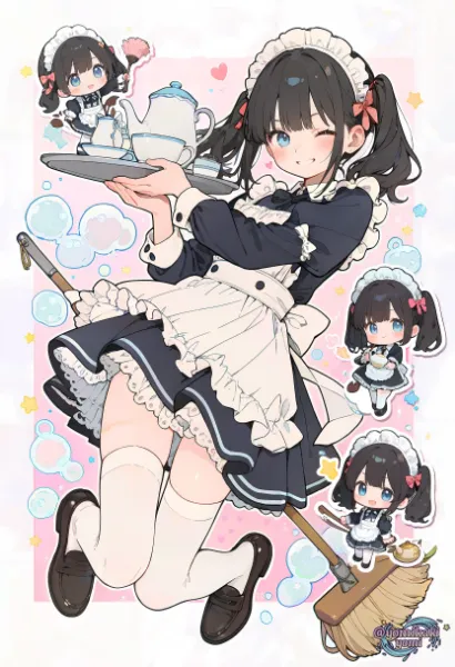 ツインテちゃんお仕事シール