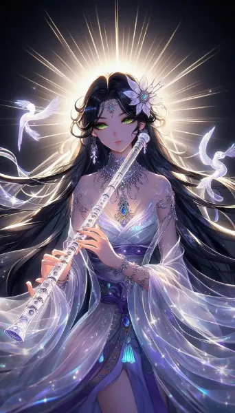 水晶のクラリネット吹く女神官