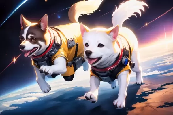 ベルカとストレルカの散歩