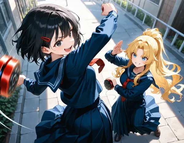 黒髪＆ブロンド・ヨーヨー