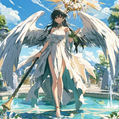 聖なる泉に降り立つ翼の乙女